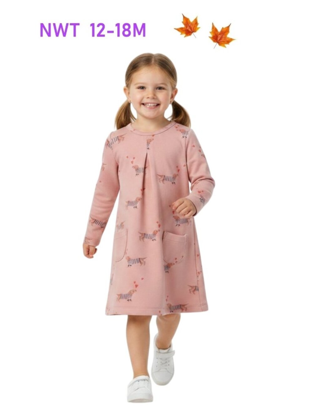 NWT - VIGNETTE Pink Dress "Puppy Love" size 12/18M